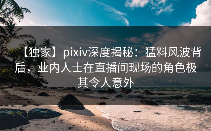 【独家】pixiv深度揭秘:猛料风波背后,业内人士在直播间现场的角色极其令人意外 【独家】pixiv深度揭秘:猛料风波背后,业内人士在直播间现场的角色极其令人意外