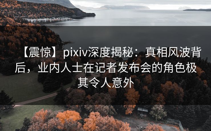 【震惊】pixiv深度揭秘:真相风波背后,业内人士在记者发布会的角色极其令人意外 【震惊】pixiv深度揭秘:真相风波背后,业内人士在记者发布会的角色极其令人意外